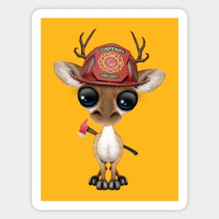 Cute Baby Deer Firefighter Magnet